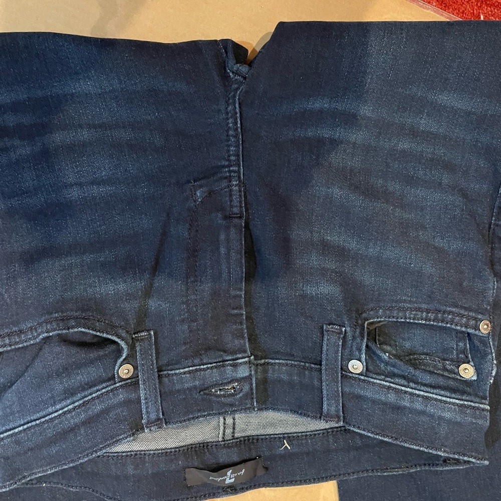 7 For All Mankind Dark Indigo Flare Jeans - Picture 5 of 7